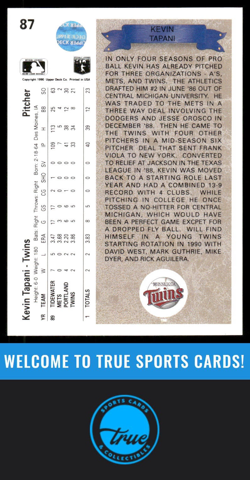 1990 Upper Deck #87 Kevin Tapani AUTO