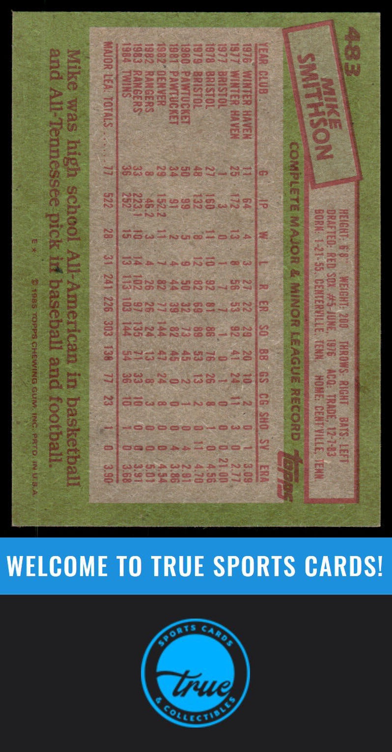 1985 Topps #483 Mike Smithson AUTO