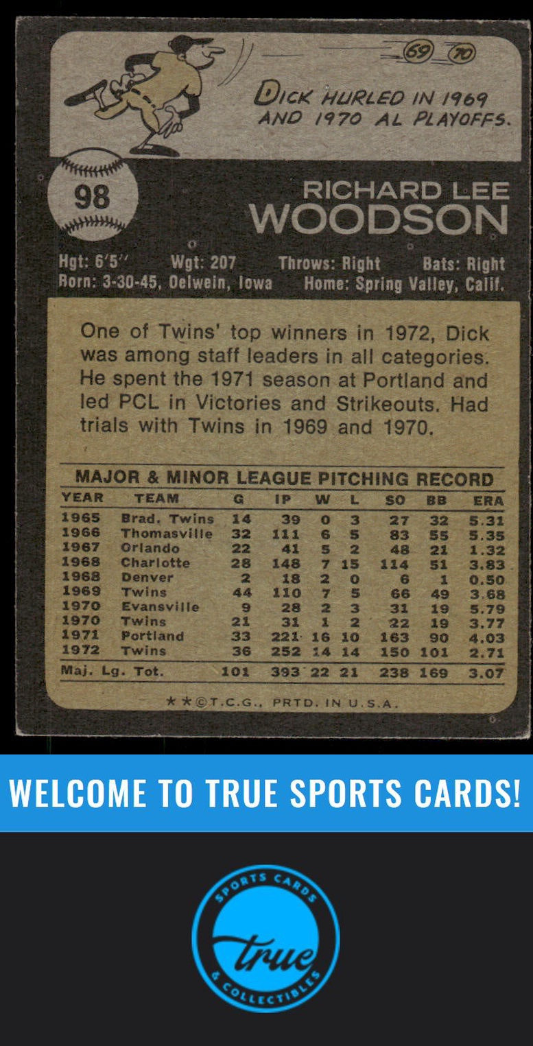 1973 Topps #98 Dick Woodson AUTO