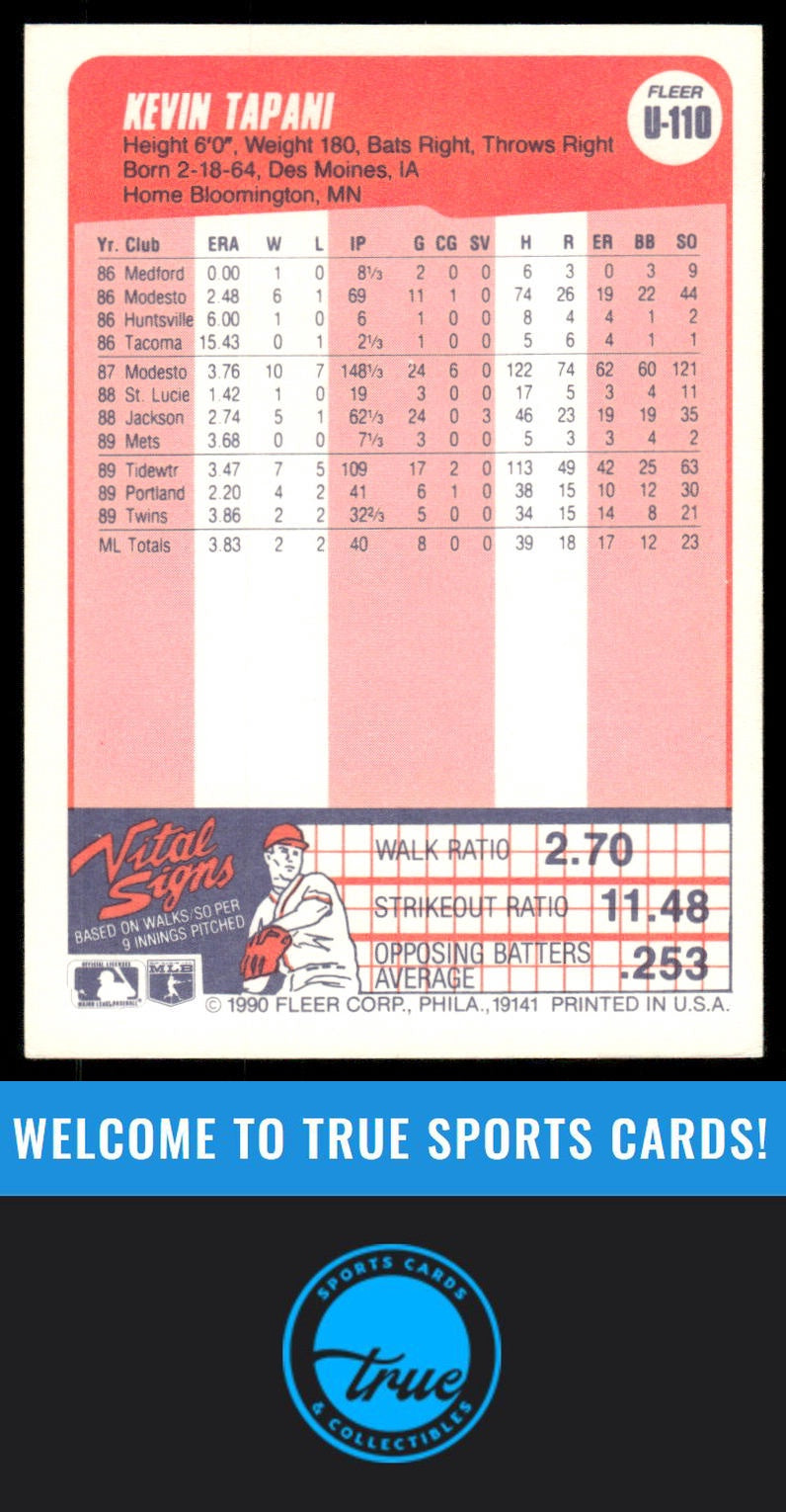 1990 Fleer Update #U-110 Kevin Tapani AUTO