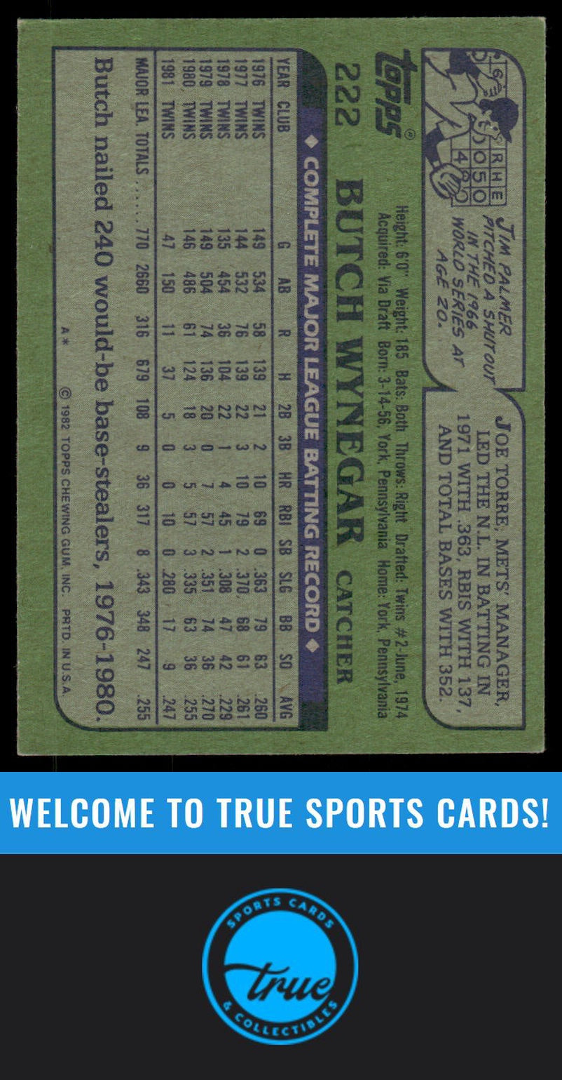 1982 Topps #222 Butch Wynegar AUTO