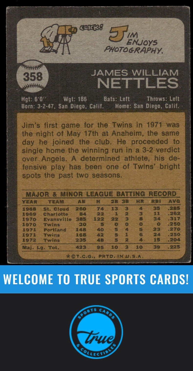 1973 Topps #358 Jim Nettles AUTO