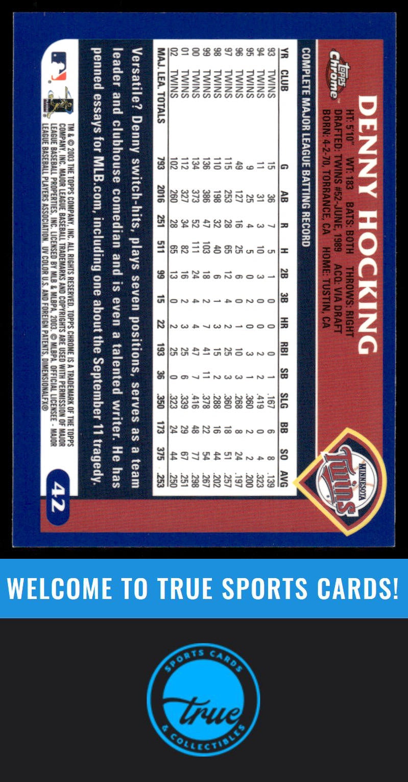 2003 Topps Chrome #42 Denny Hocking AUTO