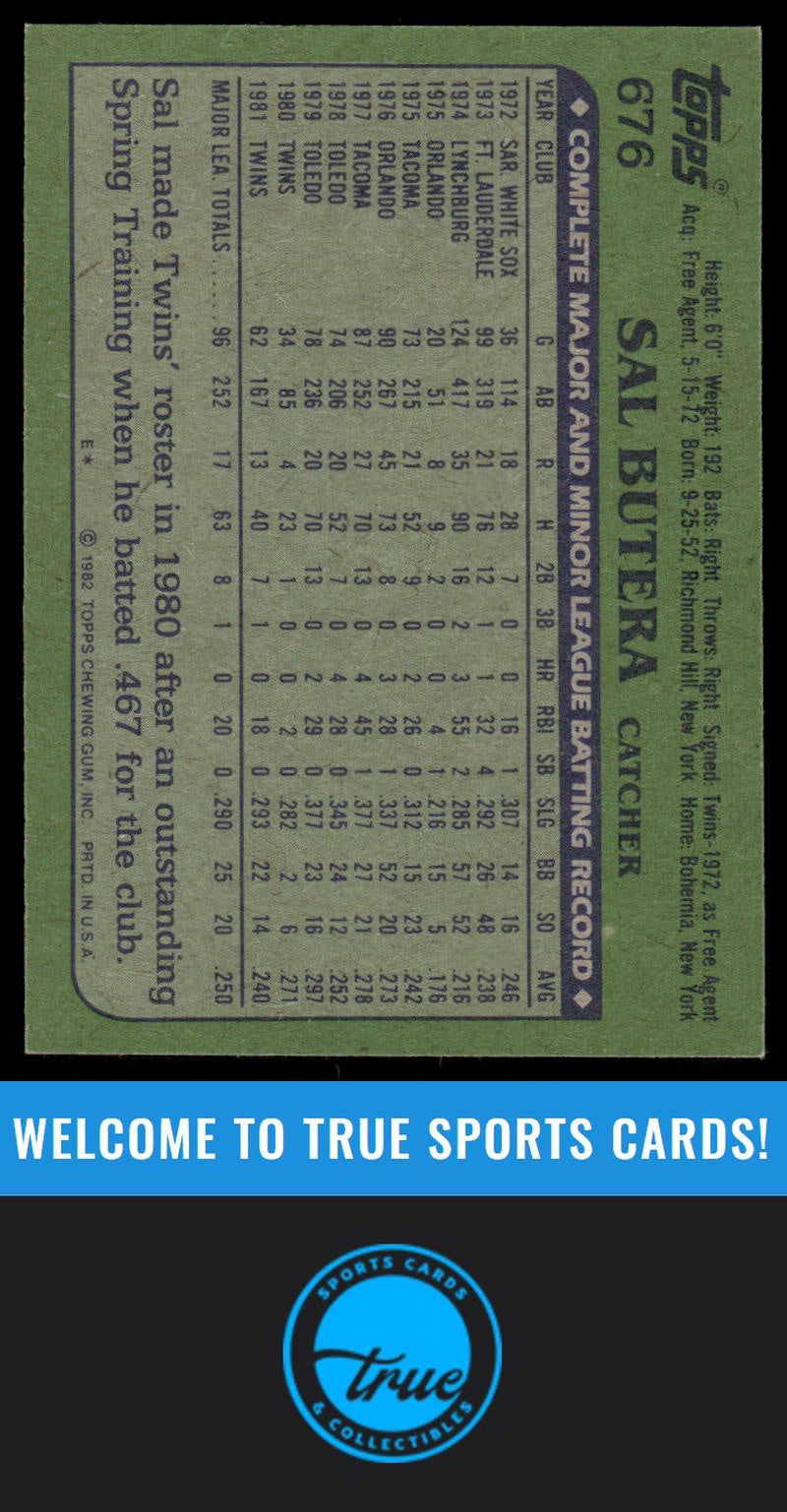 1982 Topps #676 Sal Butera AUTO