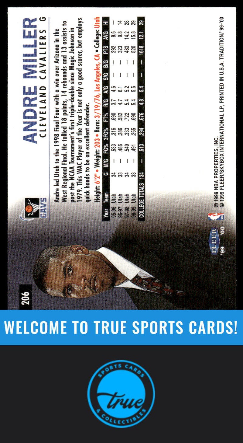 1999-00 Fleer Tradition #206 Andre Miller AUTO