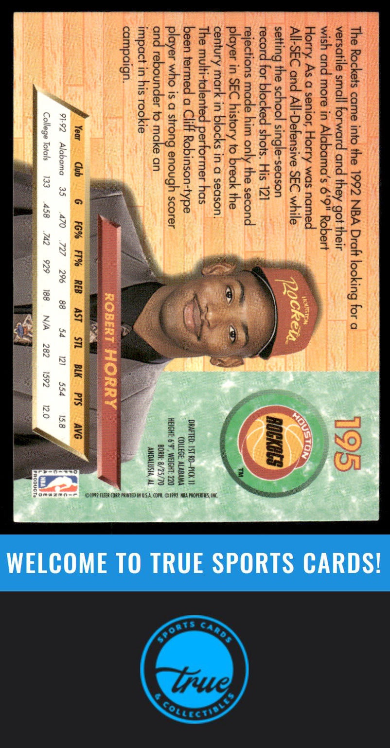 1992-93 Ultra #195 Robert Horry AUTO