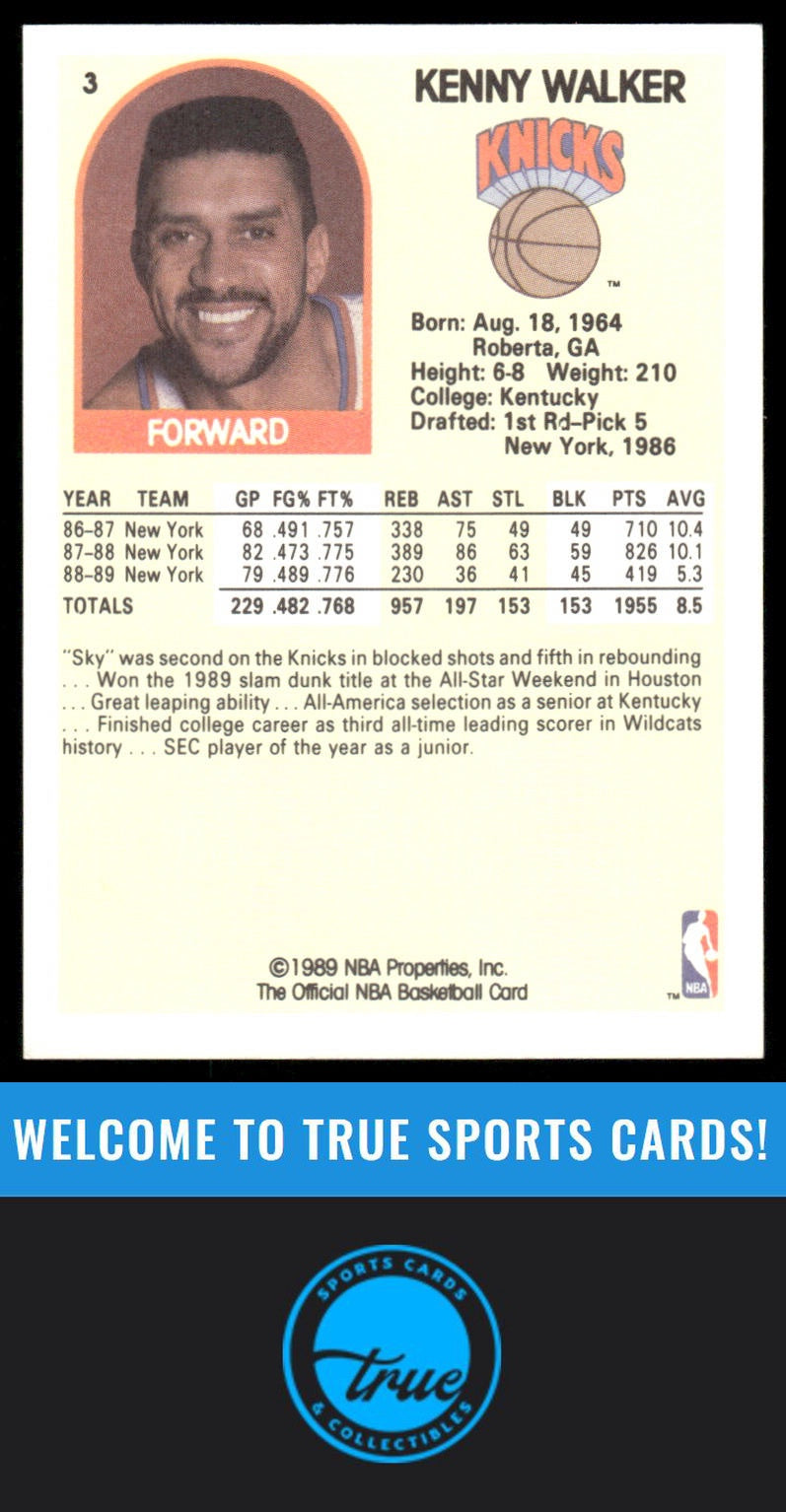 1989-90 Hoops #3 Kenny Walker AUTO