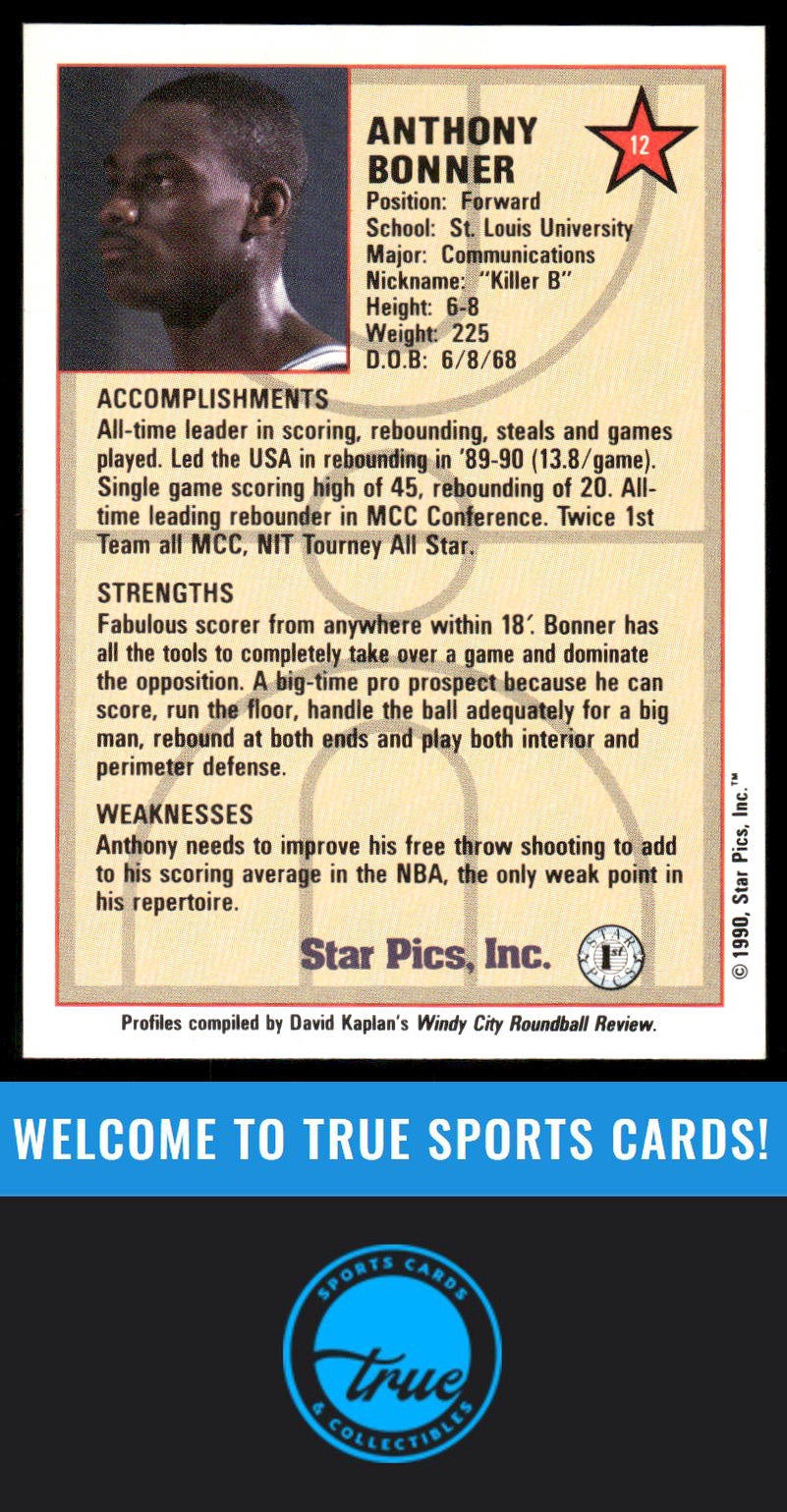 1990 Star Pics #12 Anthony Bonner AUTO