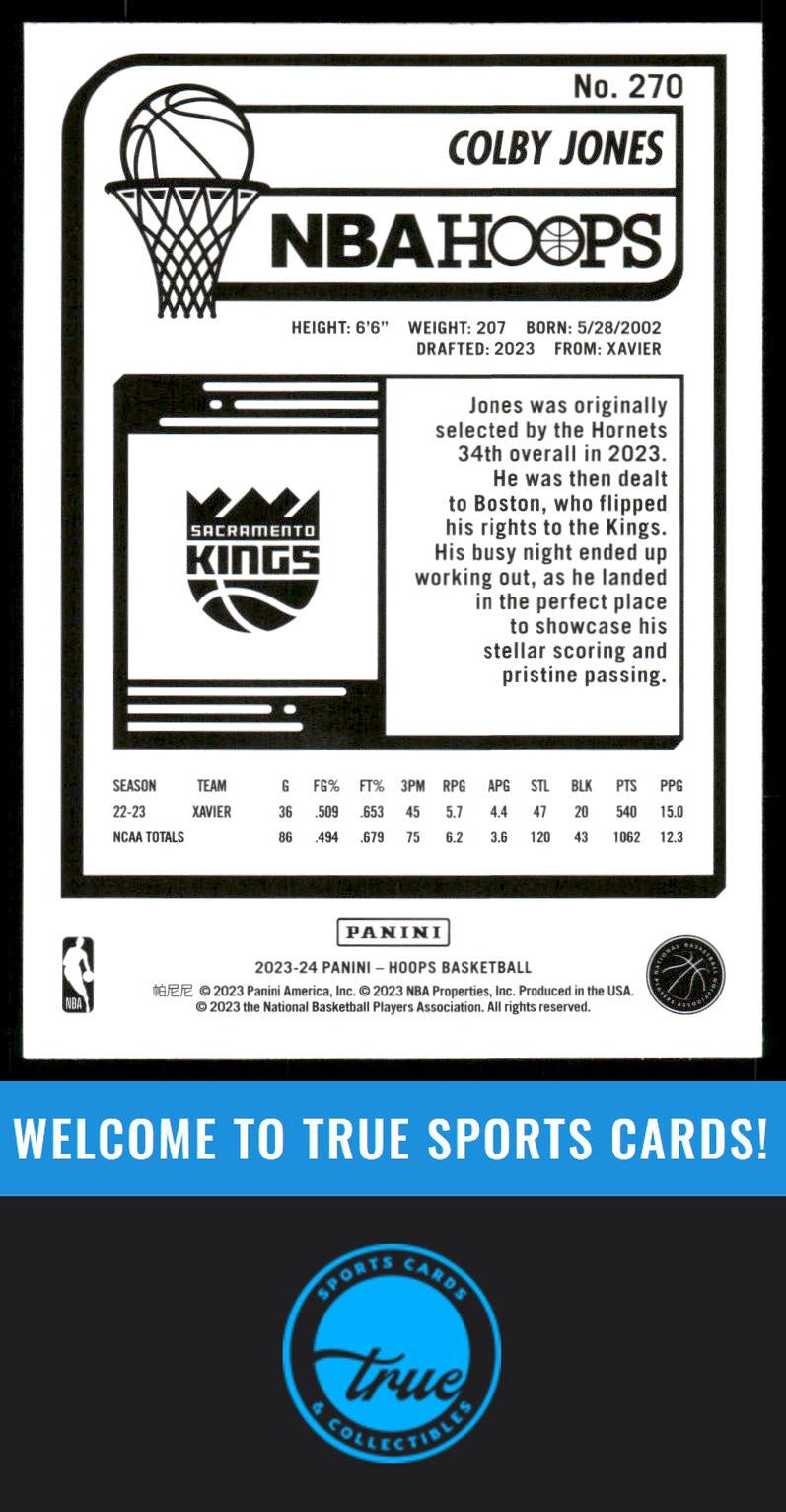 2023-24 Hoops #270 Colby Jones AUTO