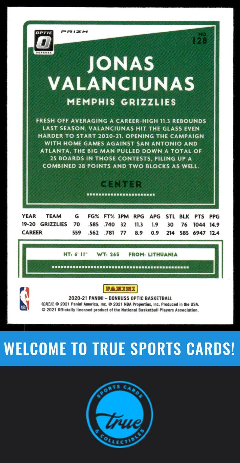 2020-21 Donruss Optic #128 Jonas Valanciunas Silver Pulsar AUTO