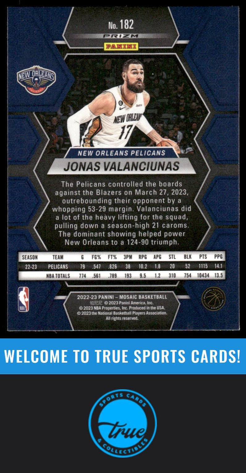 2022-23 Panini Mosaic #182 Jonas Valanciunas Reactive Yellow REACTIVE AUTO
