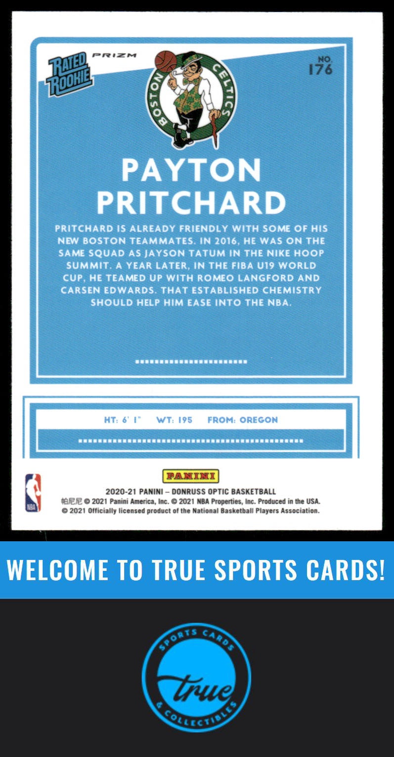 2020-21 Donruss Optic #176 Payton Pritchard Silver Pulsar AUTO