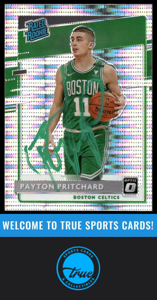 2020-21 Donruss Optic #176 Payton Pritchard Silver Pulsar AUTO