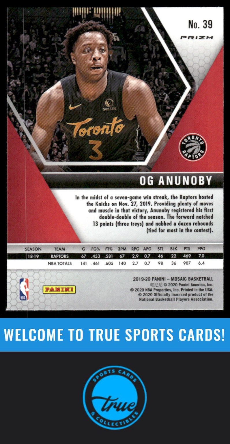 2019-20 Panini Mosaic #39 OG Anunoby Camo Pink AUTO