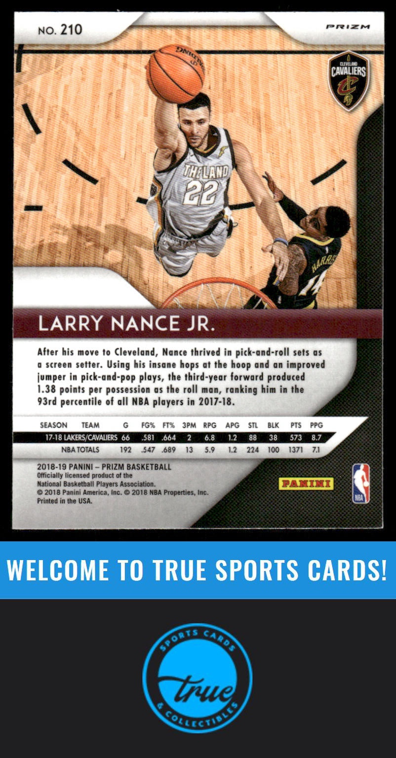 2018-19 Panini Prizm #210 Larry Nance Jr. Prizms Purple Wave AUTO