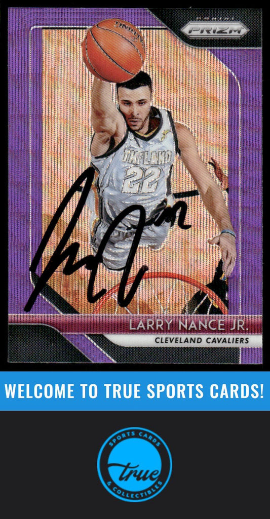 2018-19 Panini Prizm #210 Larry Nance Jr. Prizms Purple Wave AUTO