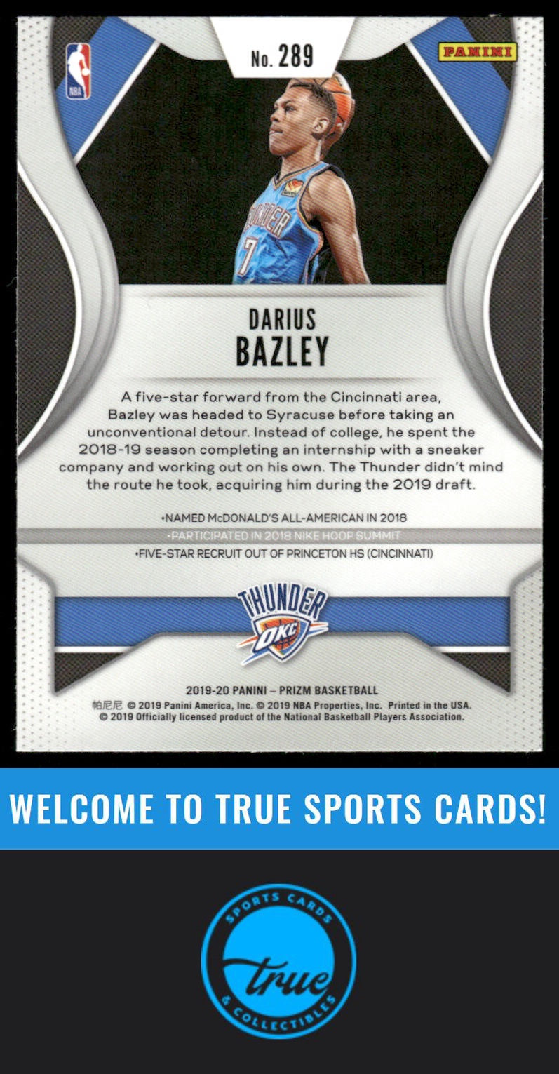 2019-20 Panini Prizm #289 Darius Bazley Prizms Orange Ice AUTO