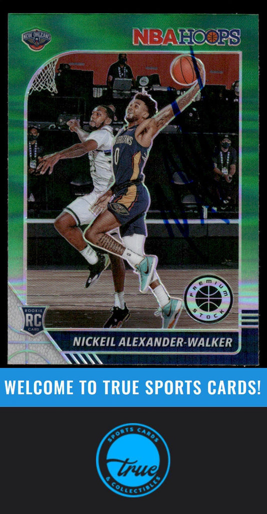 2019-20 Hoops Premium Stock #214 Nickeil Alexander-Walker Prizms Green AUTO