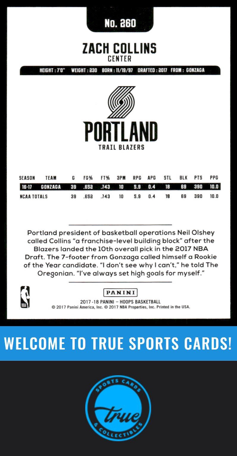 2017-18 Hoops #260 Zach Collins AUTO