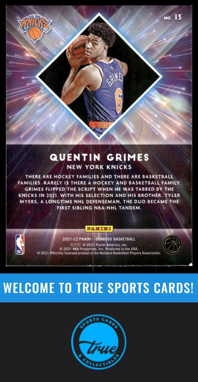 2021-22 Donruss #13 Quentin Grimes Great X-pectations AUTO