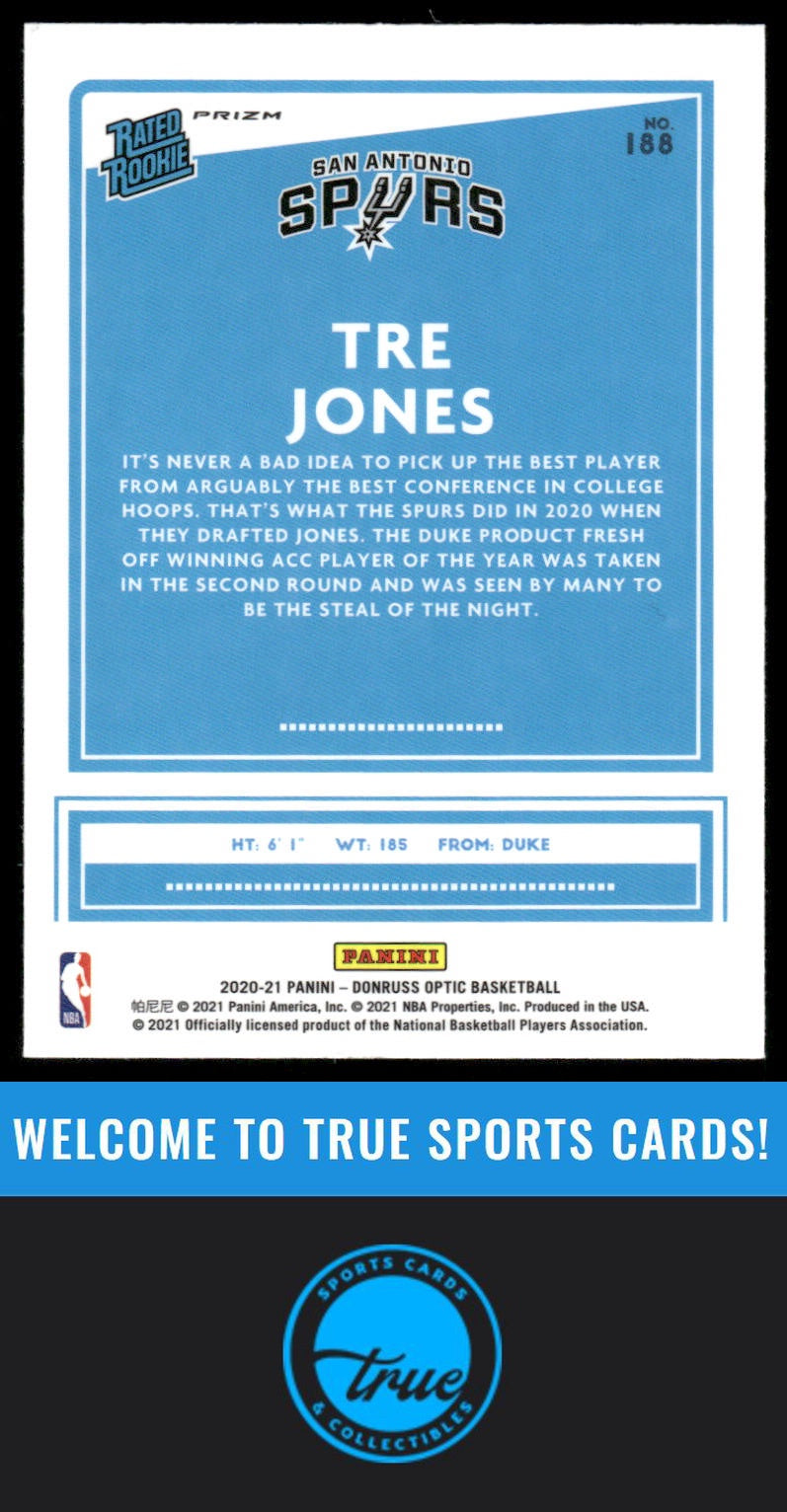 2020-21 Donruss Optic #188 Tre Jones Holo AUTO