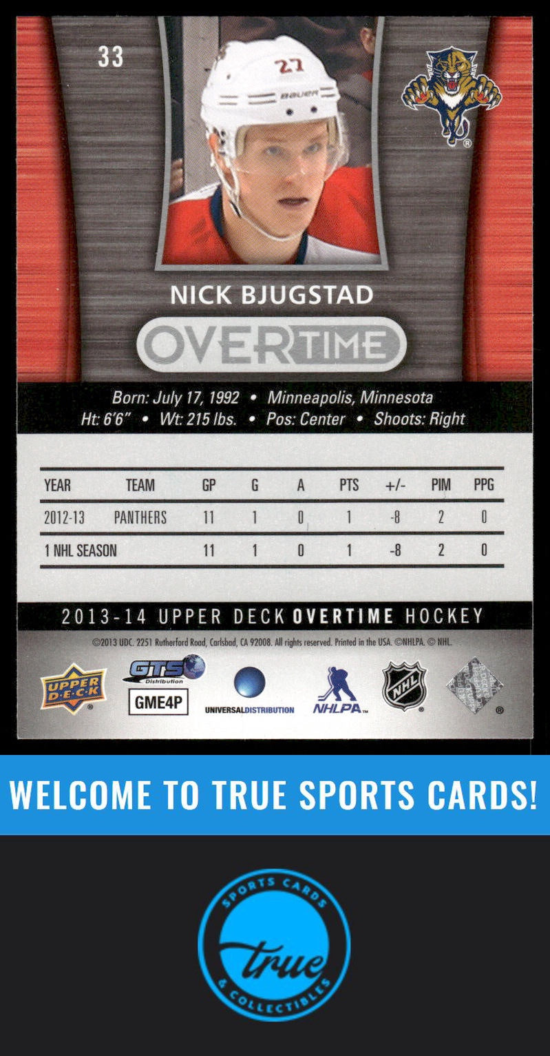 2013-14 Upper Deck Overtime #33 Nick Bjugstad AUTOGRAPH