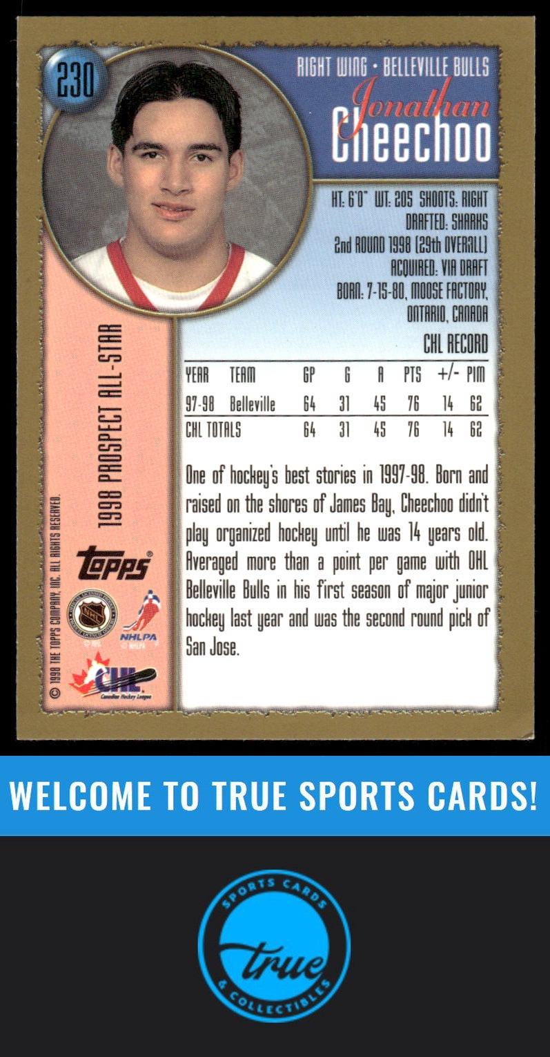 1998-99 Topps #230 Jonathan Cheechoo AUTOGRAPH