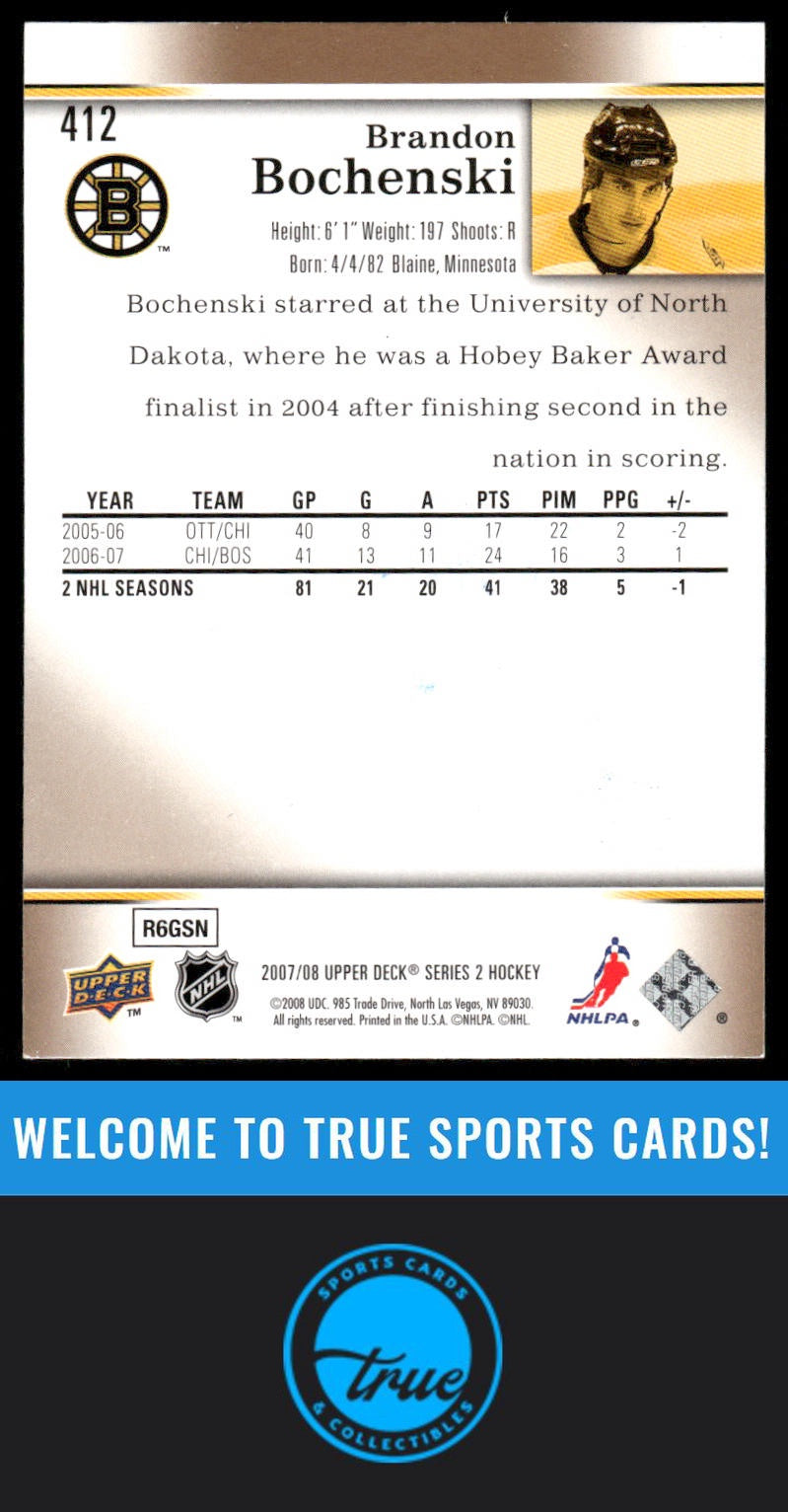 2007-08 Upper Deck #412 Brandon Bochenski AUTOGRAPH