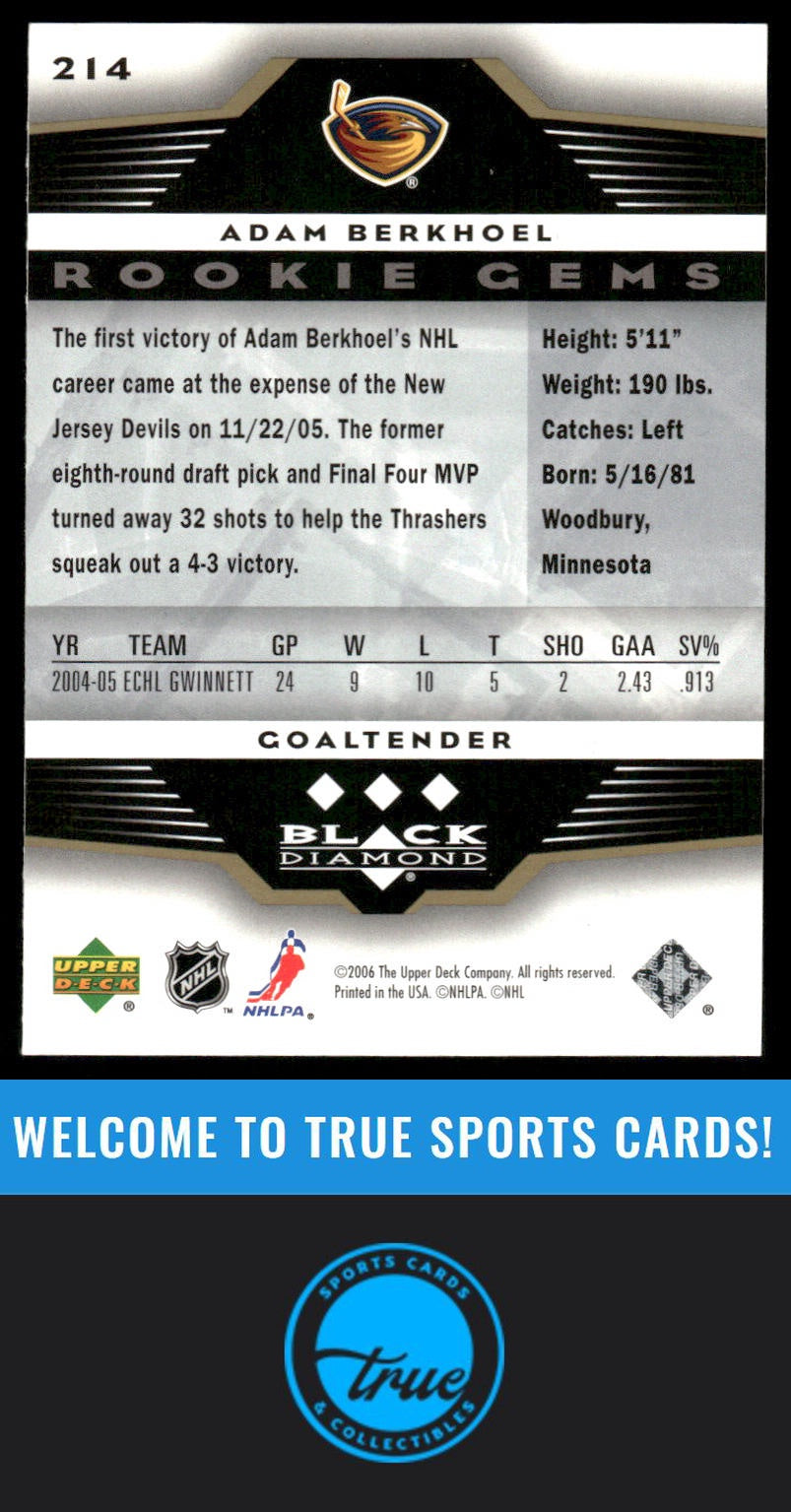 2005-06 #214 Adam Berkhoel 2005-06 UD Black Diamond AUTOGRAPH