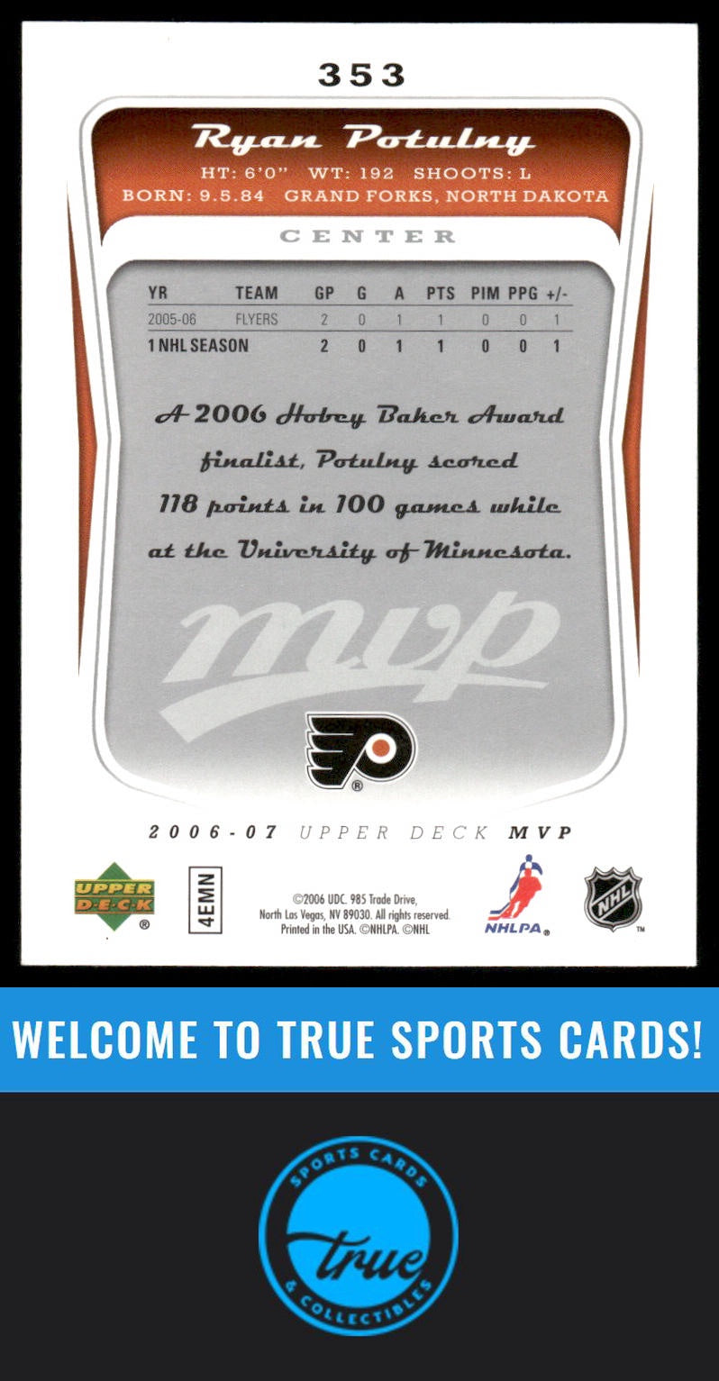 2006-07 Upper Deck MVP #353 Ryan Potulny AUTOGRAPH