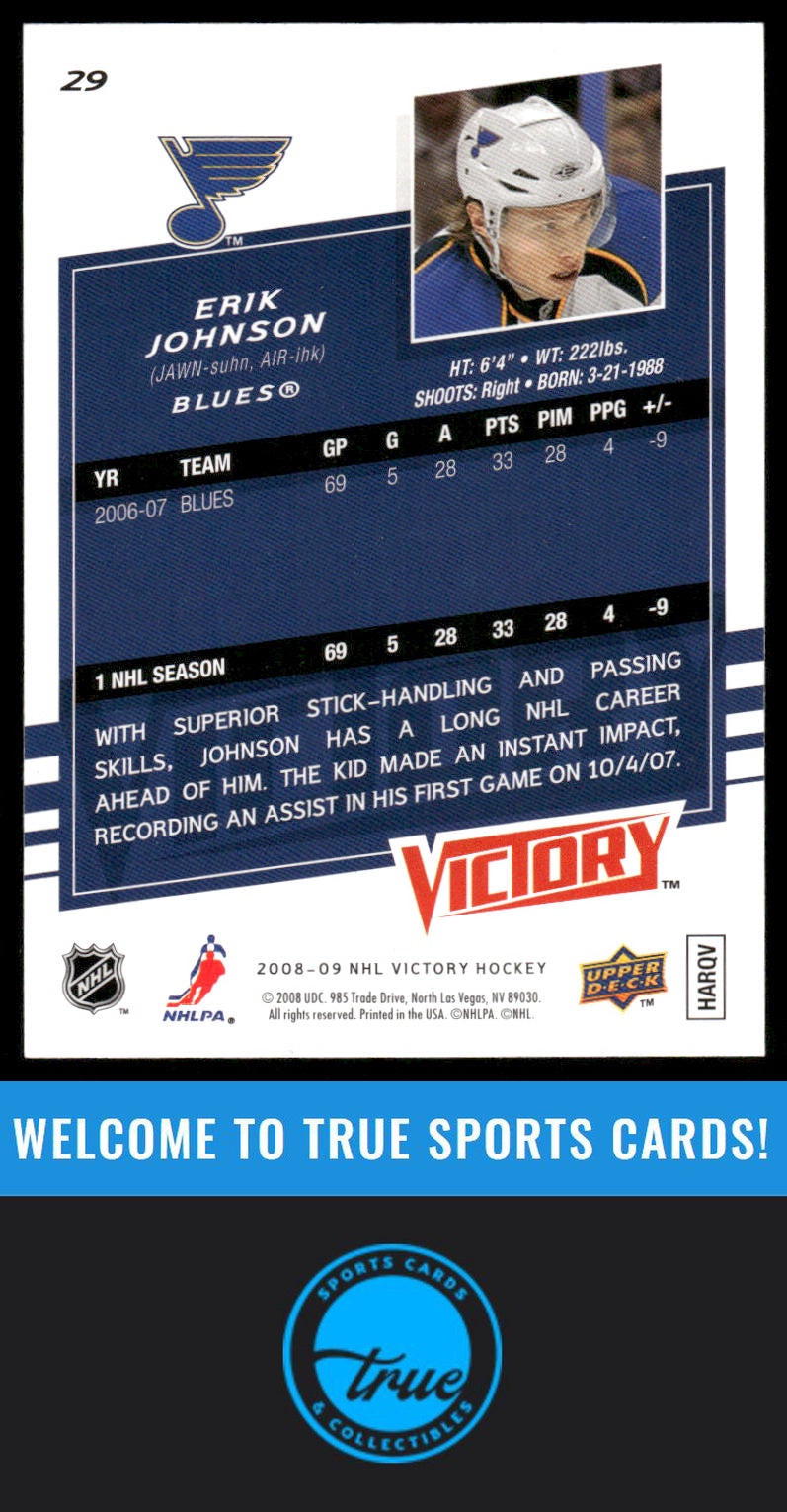 2008-09 Upper Deck Victory #29 Erik Johnson AUTOGRAPH