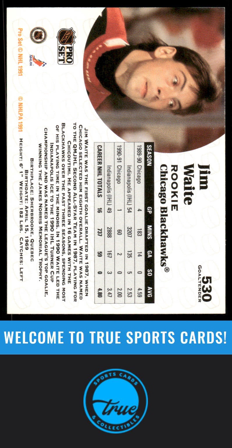 1991-92 Pro Set #530 Jimmy Waite AUTOGRAPH