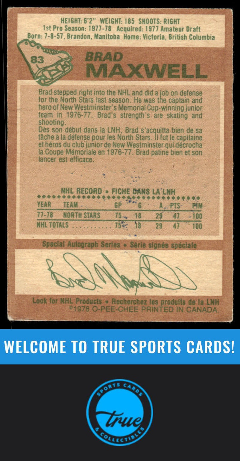 1978-79 Topps #83 Brad Maxwell AUTOGRAPH