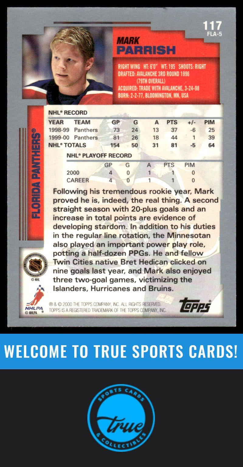 2000-01 Topps #117 Mark Parrish AUTOGRAPH