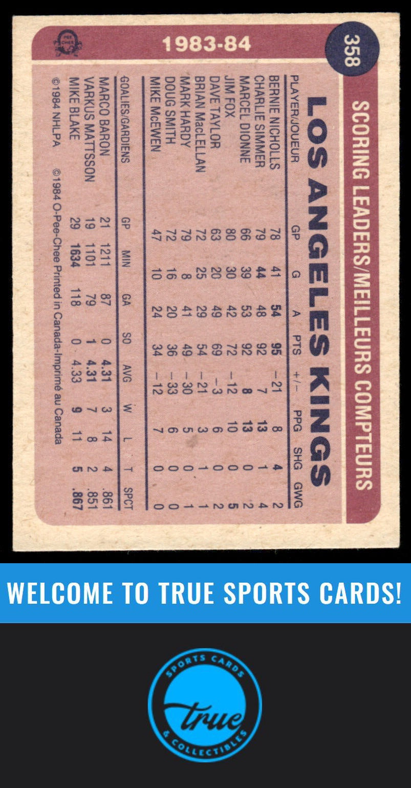 1984-85 O-Pee-Chee #358 Charlie Simmer AUTOGRAPH