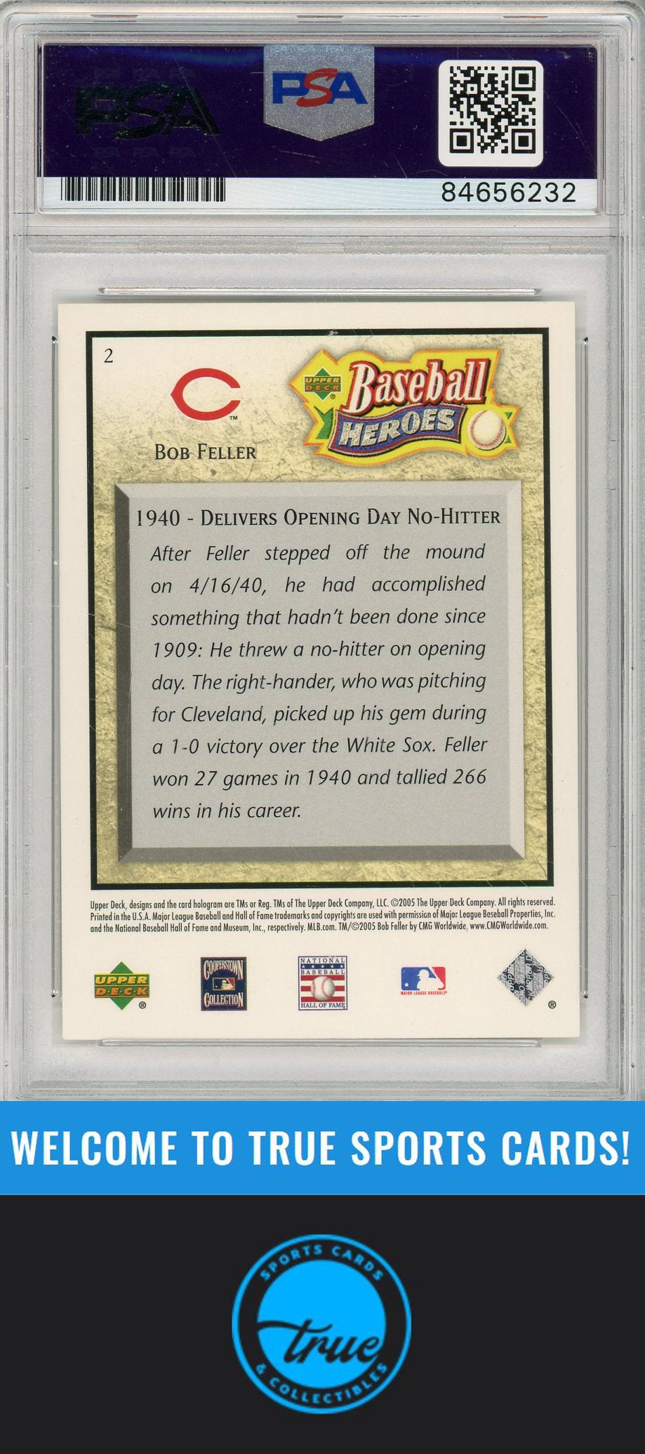 2005 Upper Deck Baseball Heroes #2 BOB FELLER PSA/DNA AUTOGRAPH
