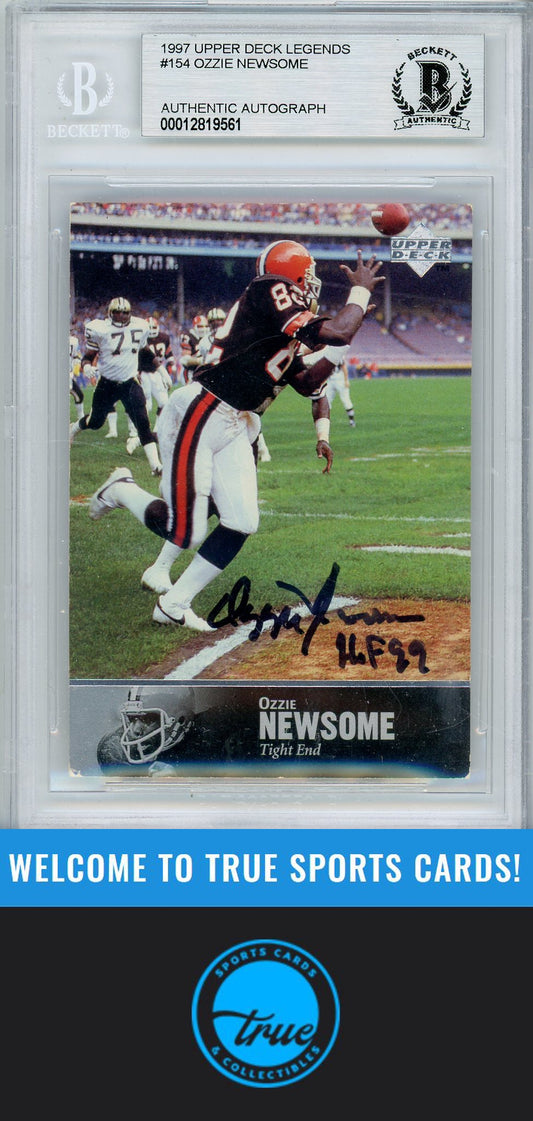1997 Upper Deck Legends #154 OZZIE NEWSOME BGS Authentic AUTOGRAPH