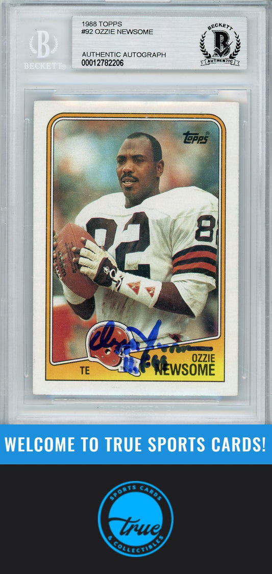 1988 Topps #92 OZZIE NEWSOME BGS Authentic AUTOGRAPH