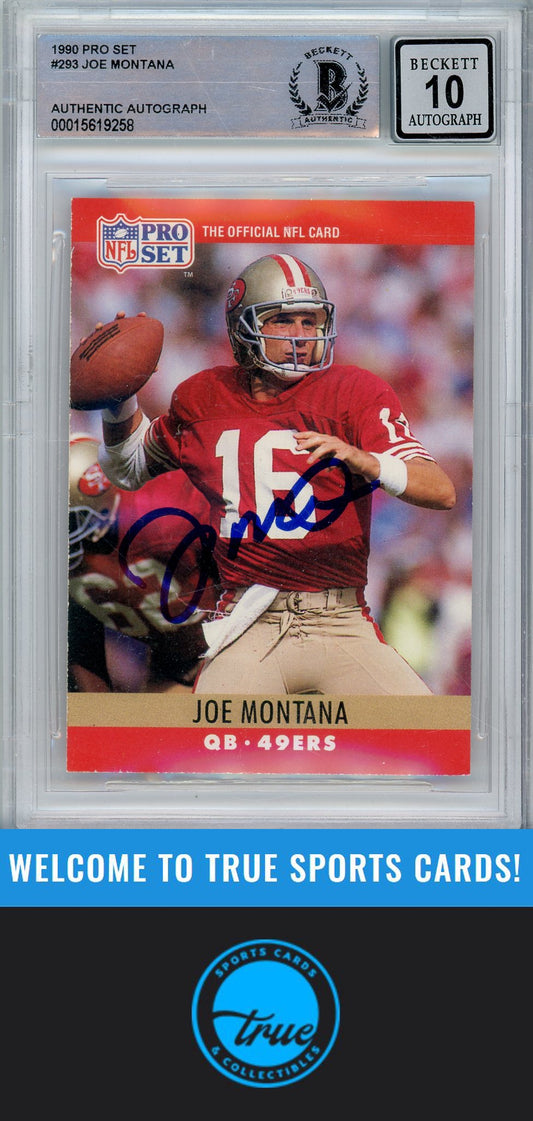 1990 Pro Set #293 Joe Montana BGS Authentic AUTOGRAPH GRADE 10