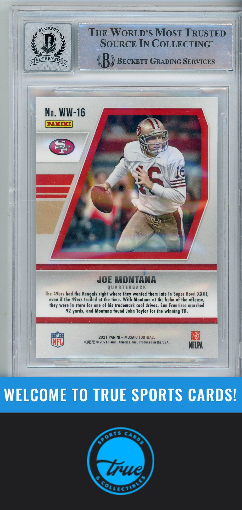 2021 Panini Mosaic #WW-16 Joe Montana Will to Win Mosaic BGS Authentic AUTO 10