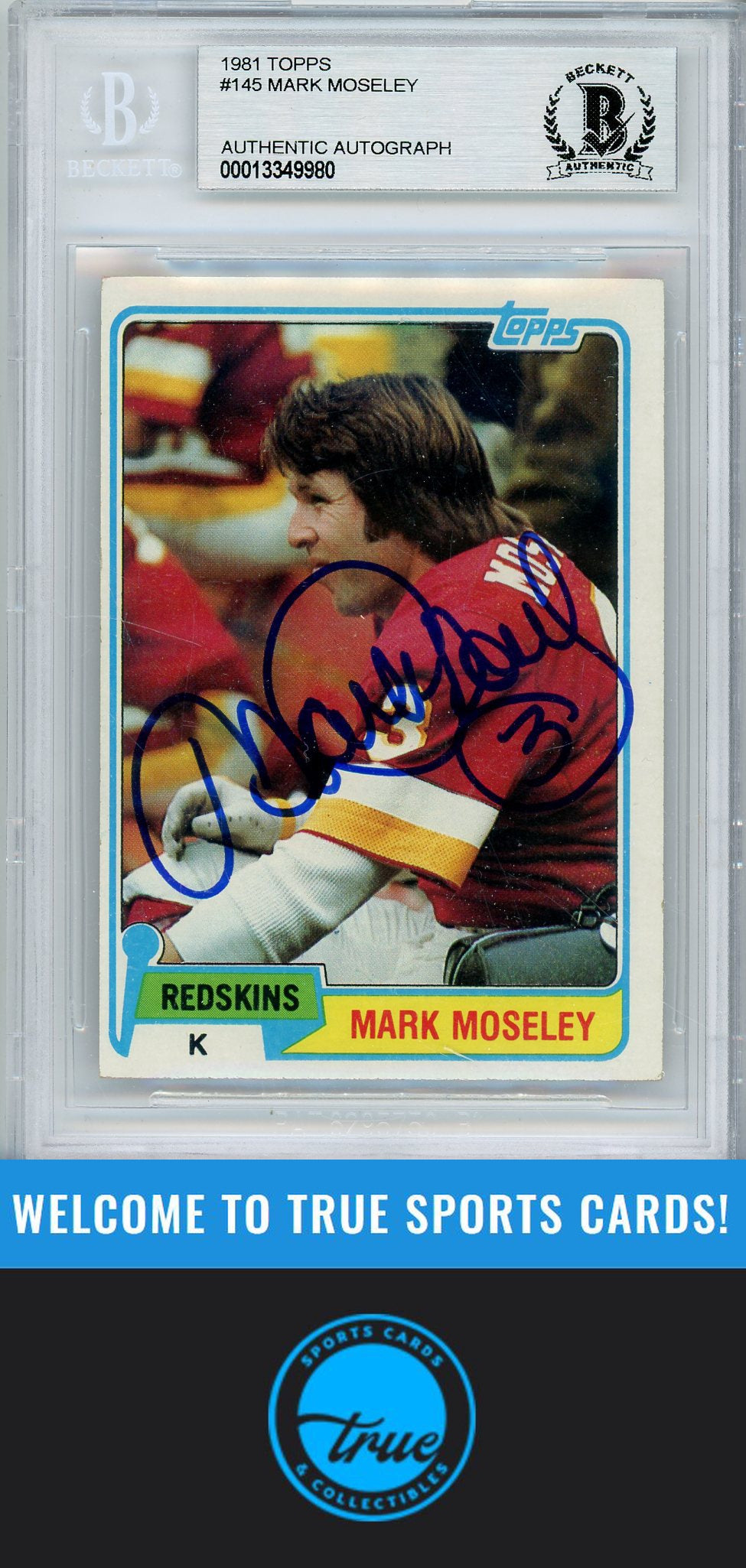 1981 Topps #145 Mark Moseley BGS Authentic AUTOGRAPH