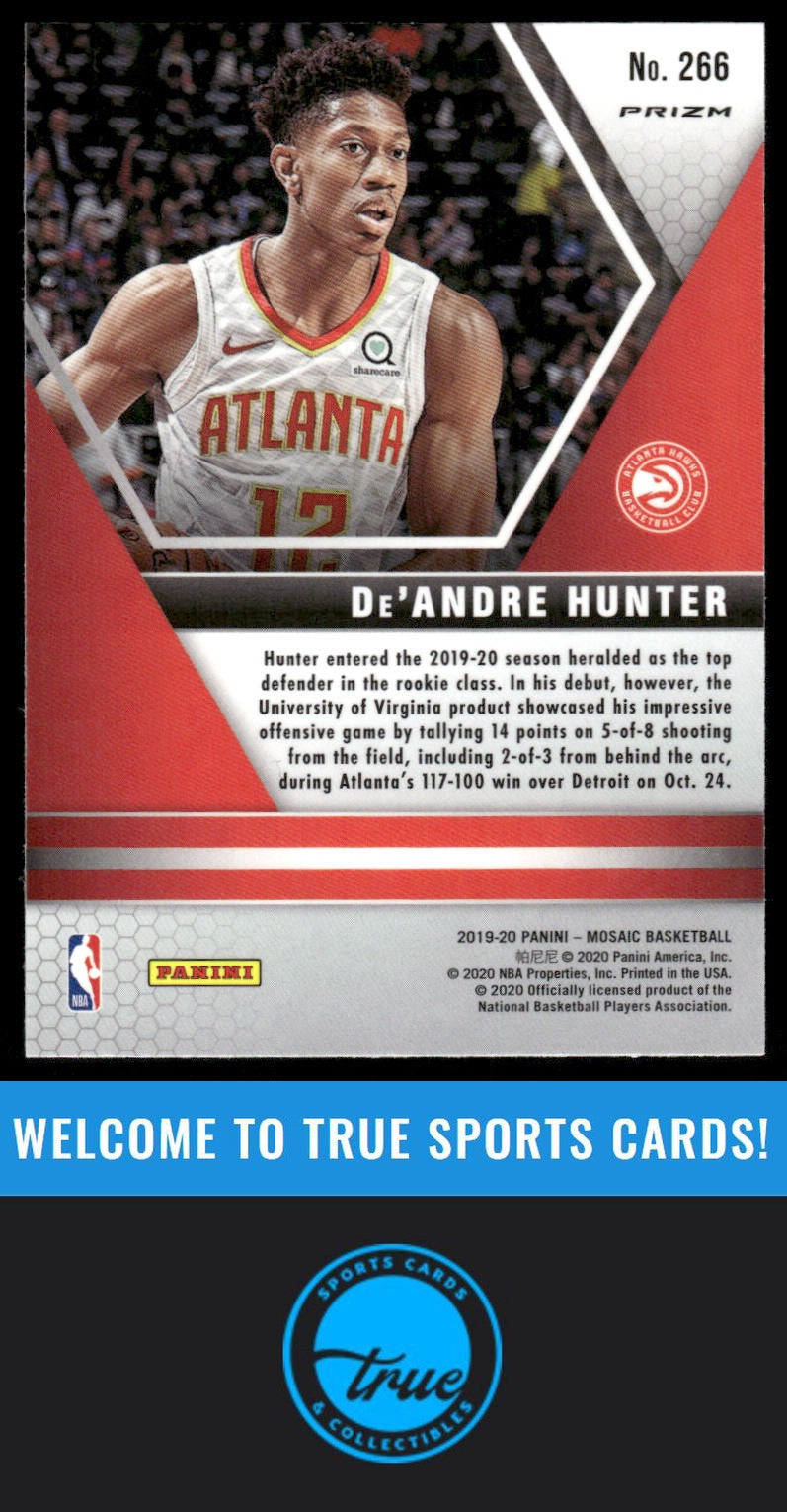 2019-20 Panini Mosaic #266 De'Andre Hunter Reactive Blue AUTOGRAPH
