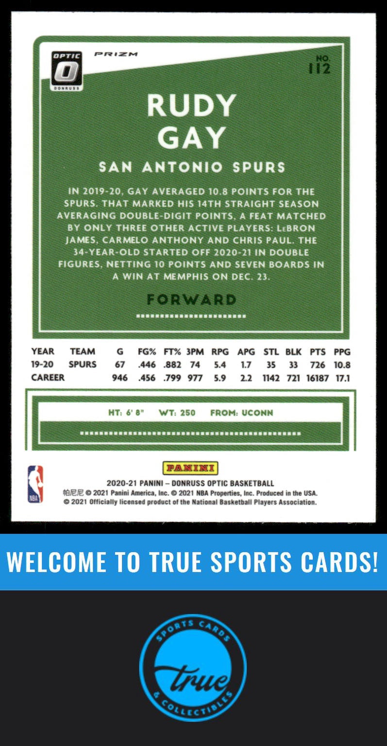 2020-21 Donruss Optic #112 Rudy Gay Silver Pulsar AUTOGRAPH