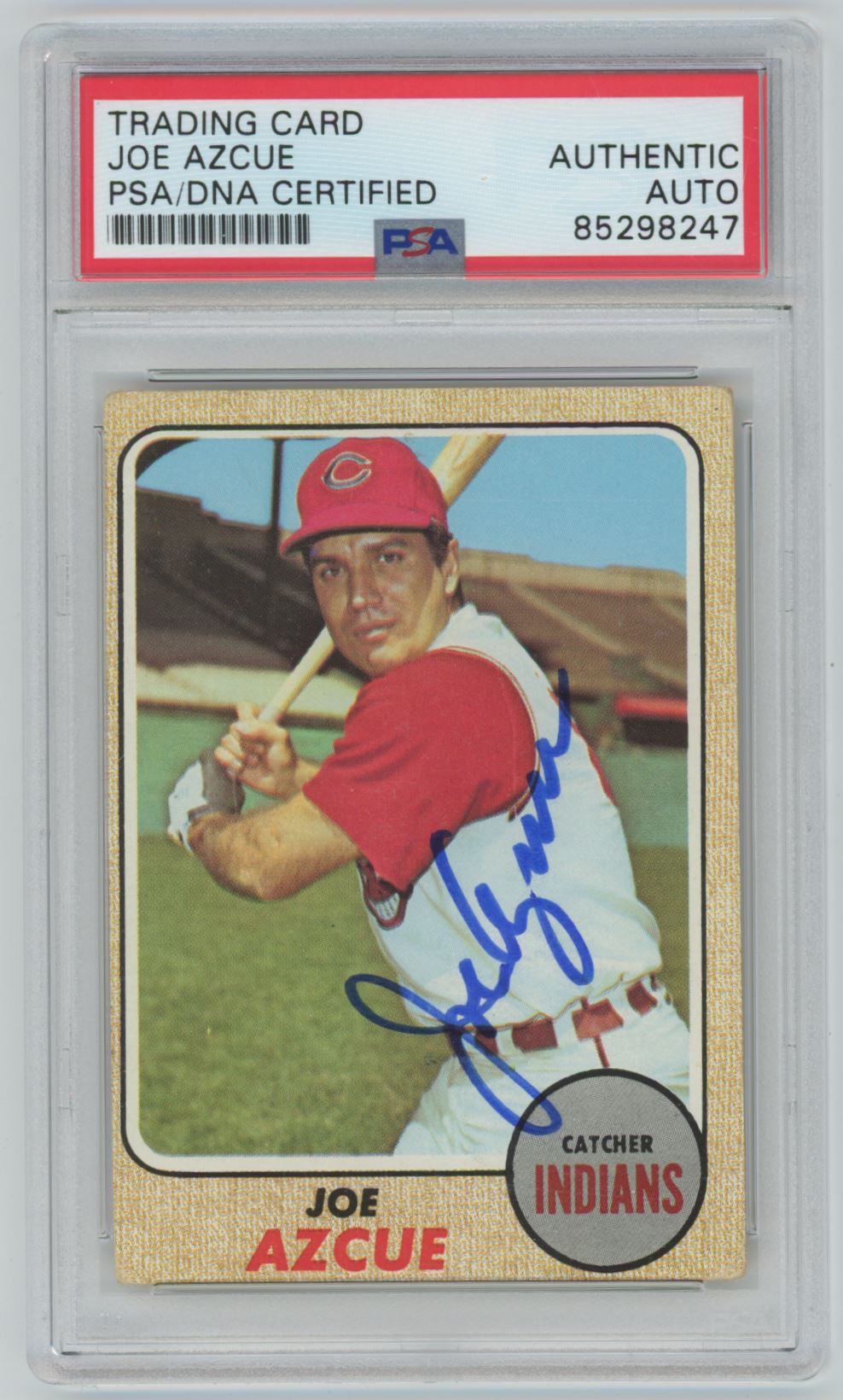 1968 Topps Joe Azcue Auto - PSA/DNA Authentic (8247)