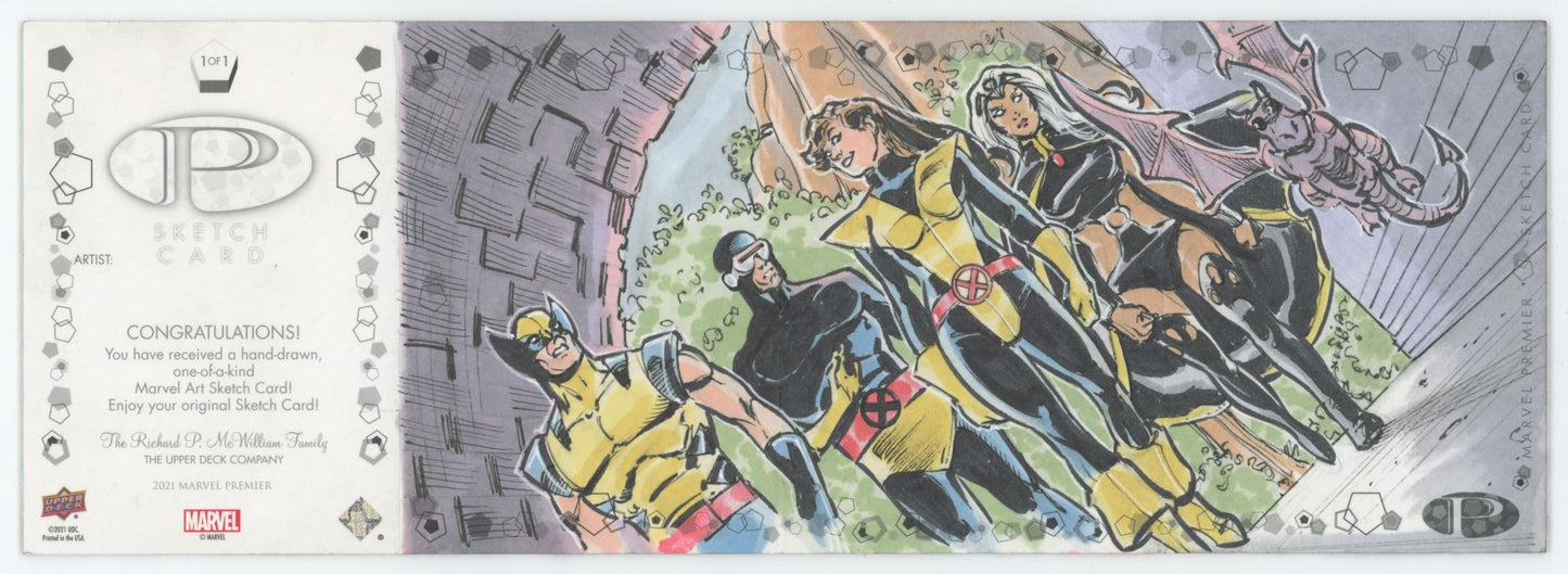 2021 Marvel Premier Mitch Ballard 4-Panel Hand Sketched Card 1/1