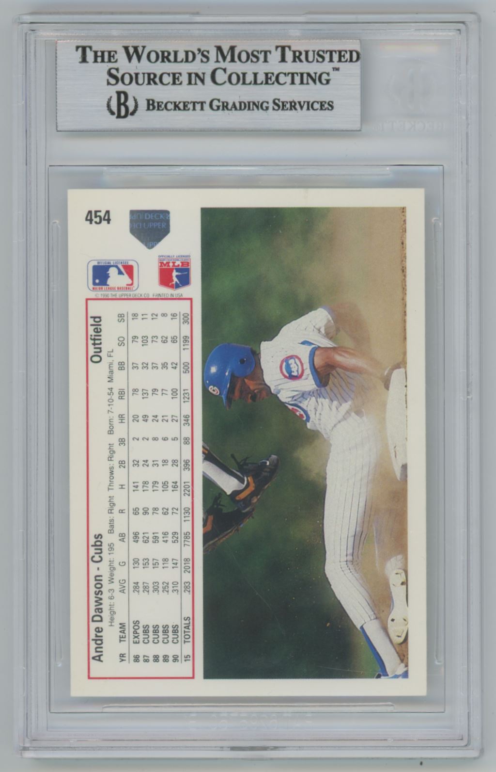 1991 Upper Deck Andre Dawson #454 Auto - Beckett Authentic