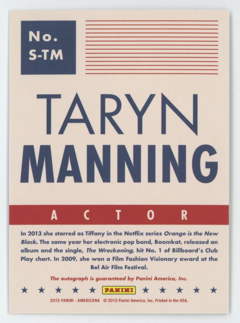 2015 Panini American Taryn Manning Auto