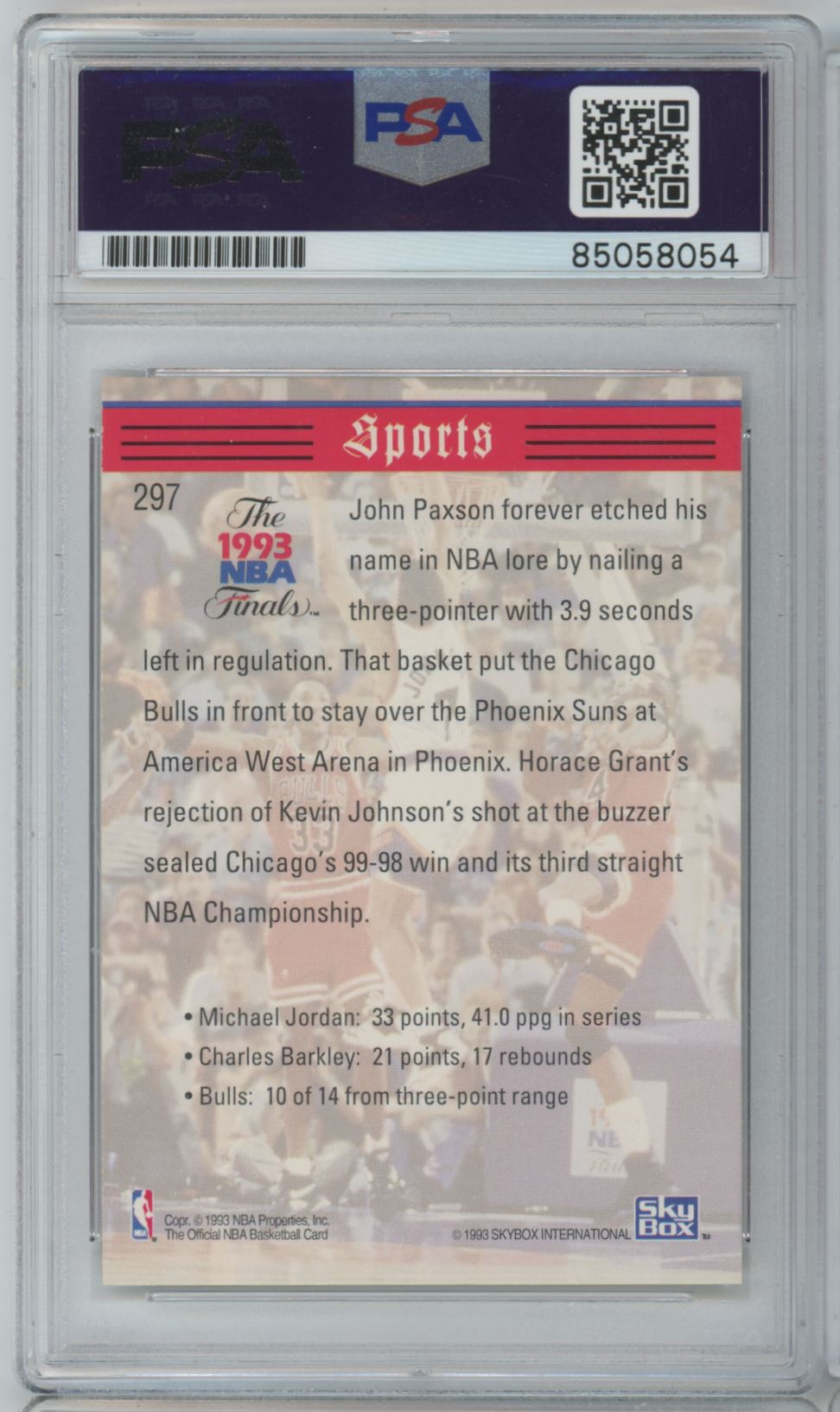 1993 NBA Hoops Tribune Horace Grant #297 Auto - PSA/DNA
