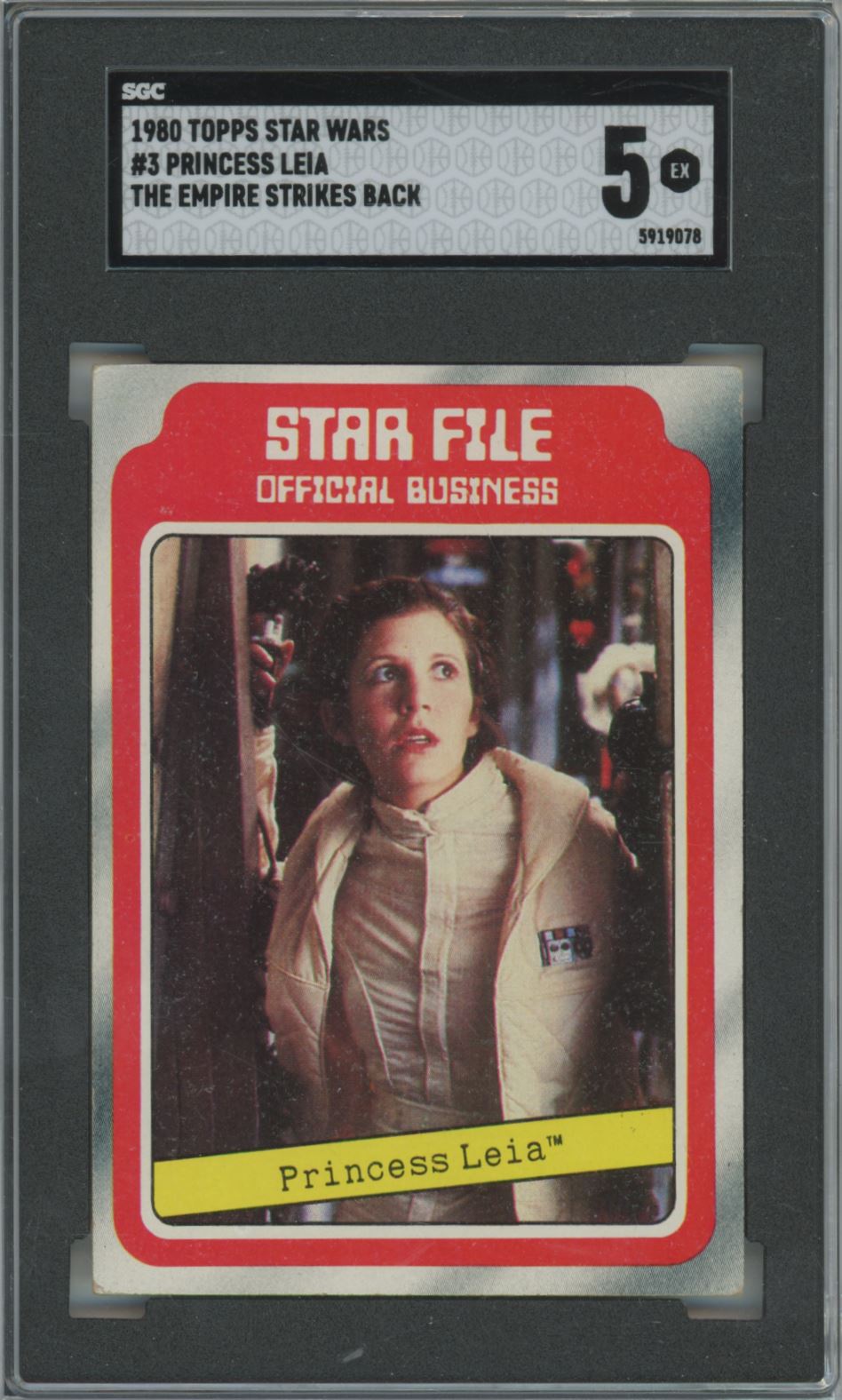 1980 Topps Star Wars Princess Leia #3 The Empire Strikes Back - SGC 5