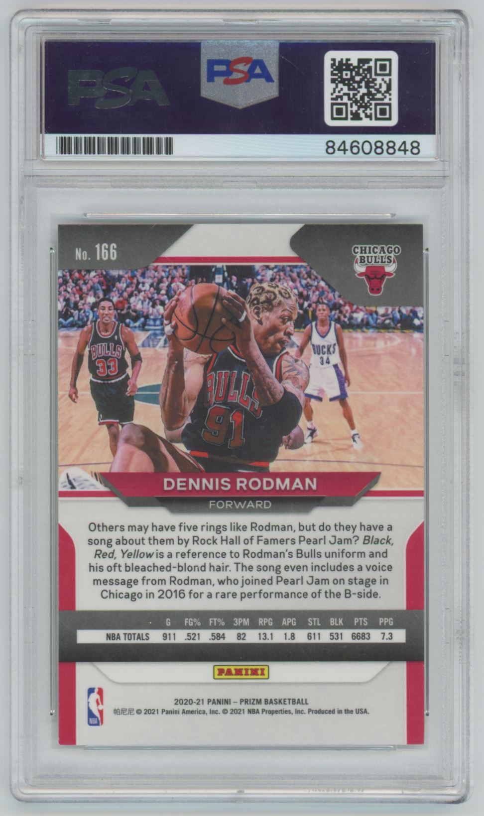 2020 Panini Prizm Dennis Rodman Auto - PSA/DNA